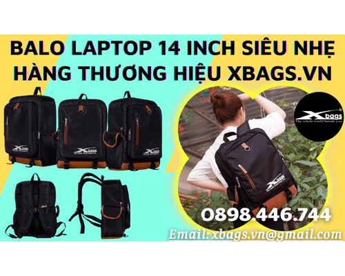 Balo laptop 14 inch siêu nhẹ - Hàng thương hiệu Xbags.vn Balo laptop 14 inch siêu nhẹ - Hàng thương hiệu Xbags.vn