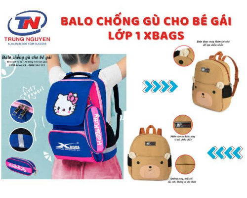 Balo chống gù cho bé gái lớp 1 Xbags Balo chống gù cho bé gái lớp 1 Xbags