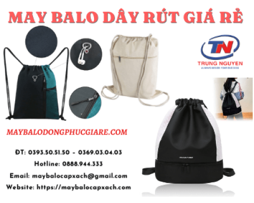 May balo dây rút quà tặng tại Xbags May balo dây rút quà tặng tại Xbags